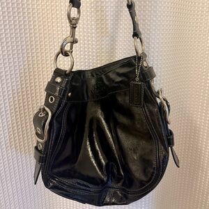 AUTHENTIC COACH Zoe Y2K Patent Leather Brass Shoulder Hobo Bag Purse